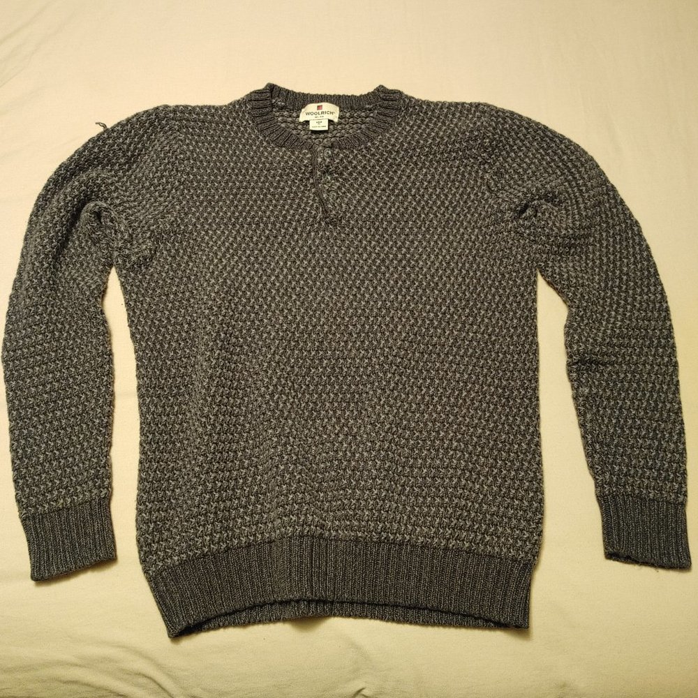 Woolrich Knit Henley Grafite Sweater